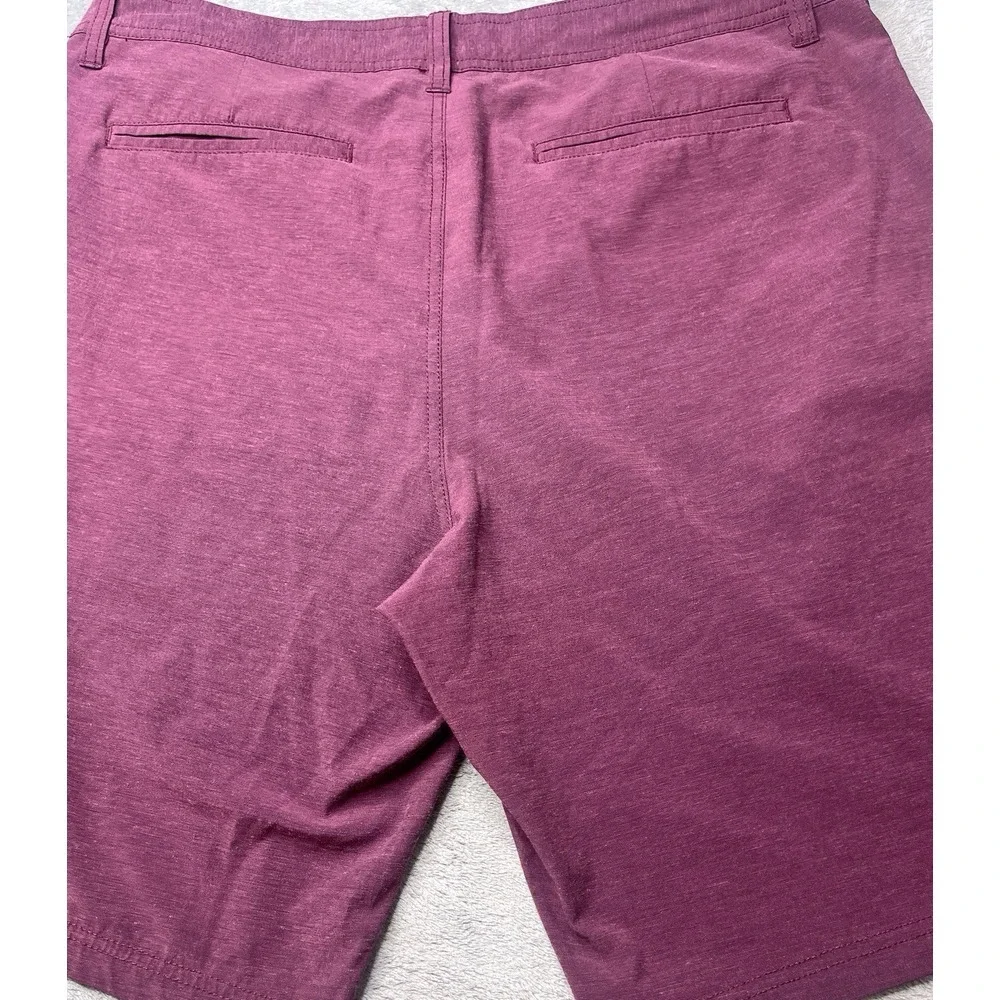 Even Tide Generation Hybrid Shorts Maroon Burgundy‎ Heather Mens 36 Golf Casual